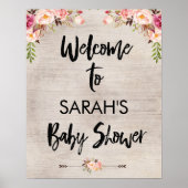 Floral Boho Baby shower Welkom Poster (Voorkant)
