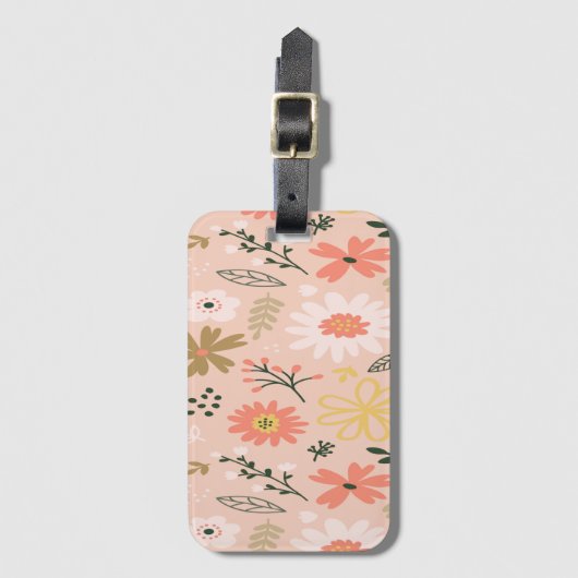 Floral Boho Bagagelabel (Voorkant (verticaal))
