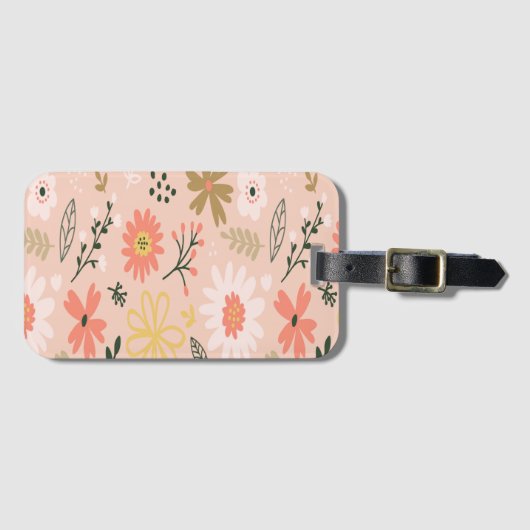 Floral Boho Bagagelabel (Voorkant (horizontaal))