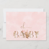 Floral Boho Beer Balloons Word Baby shower Kaart (Achterkant)
