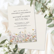 Floral Boho Beige Wildflower Wedding