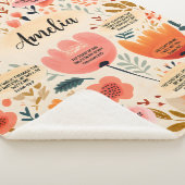 Floral Boho Bijbel Verzen Bevestiging met naam Sherpa Deken (3/4)