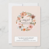 Floral Boho Blush Earth Tone Baby Virtual Shower Kaart (Achterkant)