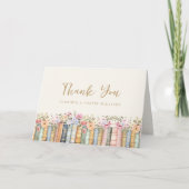 Floral Boho Boeken Bedankkaart (Voorkant)
