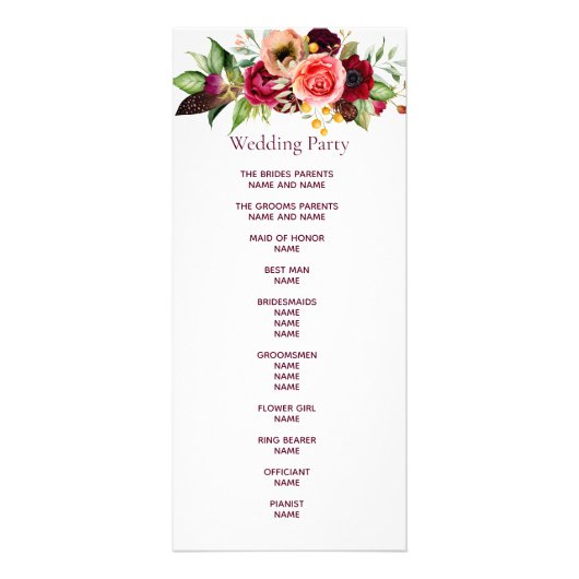 Floral boho bruiloft reclamekaart (Achterkant)