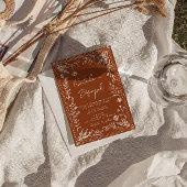 Floral Boho Burnt Orange Terracotta Herbal Wedding Kaart