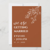 Floral Boho Burnt Sinaasappel Terracotta Chic Brui Kaart (Achterkant)