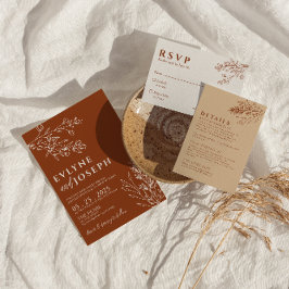 Floral Boho Burnt Sinaasappel Terracotta Kruidenbr Kaart