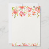 Floral Boho Calligraphy Baby Girl First Birthday Kaart (Achterkant)