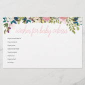 Floral Boho Chic Baby shower Game wil Baby (Voorkant)