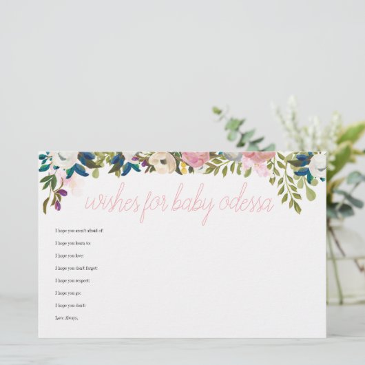 Floral Boho Chic Baby shower Game wil Baby (Staand voorkant)