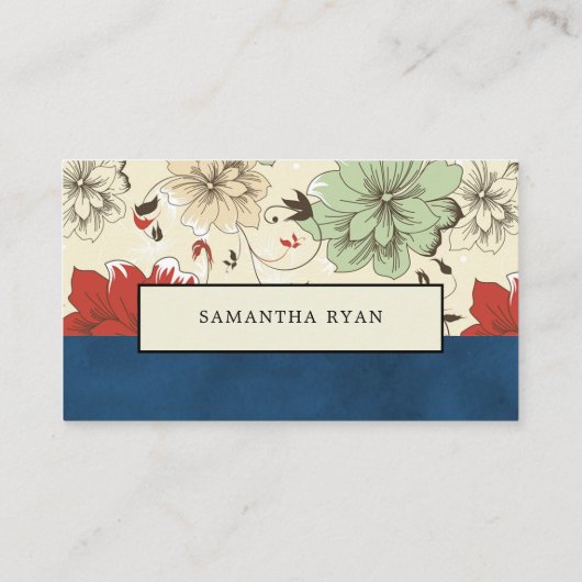 Floral Boho-Chic, Diaper Raffle Ticket Informatiekaartje (Achterkant)