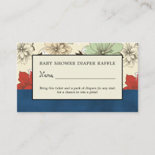 Floral Boho-Chic, Diaper Raffle Ticket Informatiekaartje