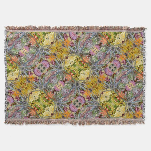 Floral Boho Chic Thistle Pastel Deken (Voorkant)