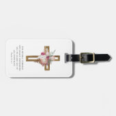Floral Boho Christelijke Kruisreligie Bijbelse Ver Bagagelabel (Voorkant horizontaal)