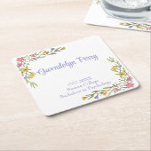 Floral Boho College Afstudeerfeest Kartonnen Onderzetters (Schuin)