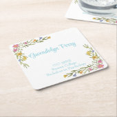 Floral Boho College Afstudeerfeest Kartonnen Onderzetters (Schuin)