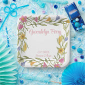 Floral Boho College Afstudeerfeest Papieren Bordje (Feest)