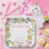 Floral Boho College Afstudeerfeest Papieren Bordje (Feest)