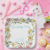 Floral Boho College Afstudeerfeest Papieren Bordje (Feest)