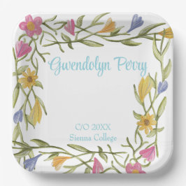 Floral Boho College Afstudeerfeest Papieren Bordje