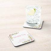 Floral Boho College Afstudeerfeest Plastic Bier Onderzetter (Rechterzijde)