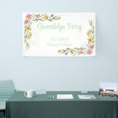 Floral Boho College Afstudeerfeest Spandoek (Beurs)