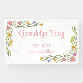 Floral Boho College Afstudeerfeest Spandoek