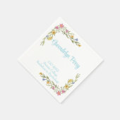 Floral Boho College Uitnodiging voor afstudeerfees Servet (Hoek)