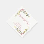 Floral Boho College Uitnodiging voor afstudeerfees Servet (Hoek)