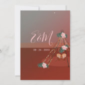 Floral Boho Desert Rustic Teepee / Tipi Wedding Kaart (Achterkant)