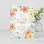 Floral Boho Elegant Baby in Bloom Baby Shower Kaart (Staand voorkant)