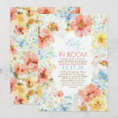Floral Boho Elegant Baby in Bloom Baby Shower Kaart (Voorkant / Achterkant)