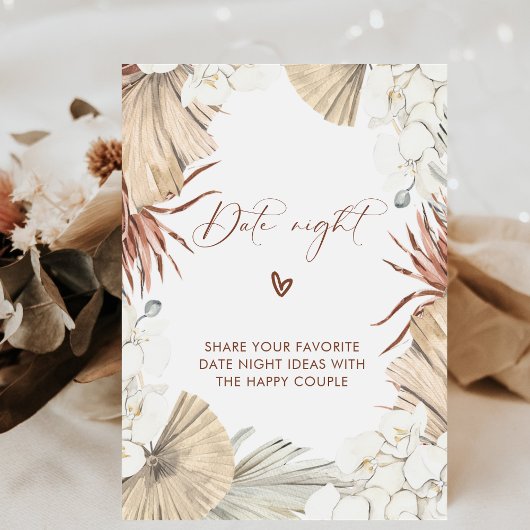 Floral Boho Elegant Datum Nacht Ideeën Teken Reclamebord Met Voetstuk