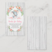 Floral Boho Elephant Baby shower brengt boek mee Informatiekaartje (Voorkant / Achterkant)