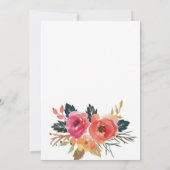 Floral boho Floral Baby shower Invitation Kaart (Achterkant)