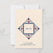 Floral boho folk art design rood wit en blauw bedankkaart (Achterkant)