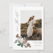 Floral Boho Foto Wedding Save the Date Kaart (Voorkant)