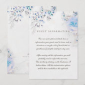 Floral Boho Fresh Light Blue Wedding Insert Kaart (Voorkant / Achterkant)