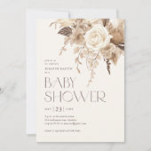 Floral Boho Genderneutraal Baby shower Kaart (Voorkant)