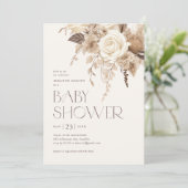 Floral Boho Genderneutraal Baby shower Kaart (Staand voorkant)