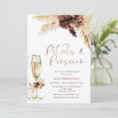 Floral Boho Glass Petals Prosecco Vrijgezellenfees Kaart (Staand voorkant)