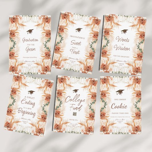 Floral Boho Graduation Party Aangepaste teken Kaar