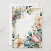 Floral Boho Greenery Geometrische bruiloft uitnodi Kaart (Achterkant)