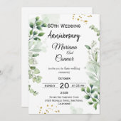 Floral Boho Greenery Wedding Anniversary  Kaart (Voorkant / Achterkant)
