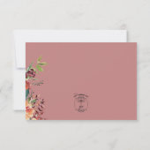 Floral Boho hart perzik bruiloft Save The Date (Achterkant)