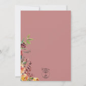 Floral Boho Heart Peach Weddenschap Kaart (Achterkant)