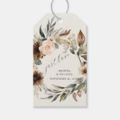 Floral BOHO herfst Herfst bladeren gedempte bruilo Cadeaulabel (Voorkant)