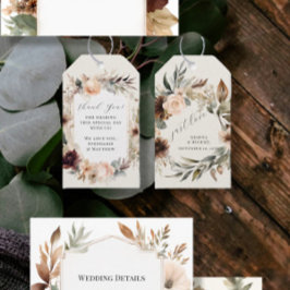 Floral BOHO herfst Herfst bladeren gedempte bruilo Cadeaulabel