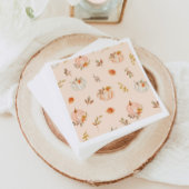 Floral boho herfst kleine pompoen verjaardag servet